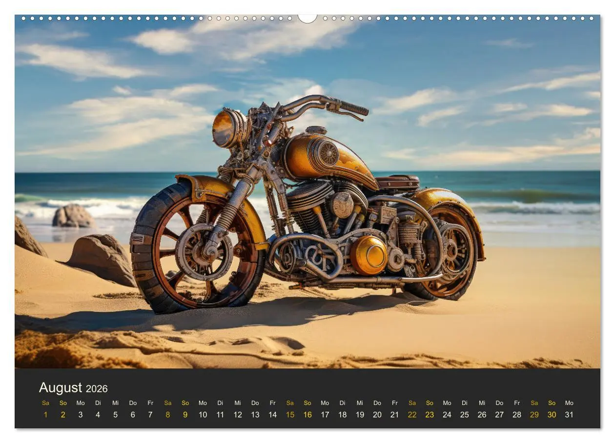 Bild: 9783457487914 | Steampunk Motorräder (Wandkalender 2026 DIN A2 quer), CALVENDO...