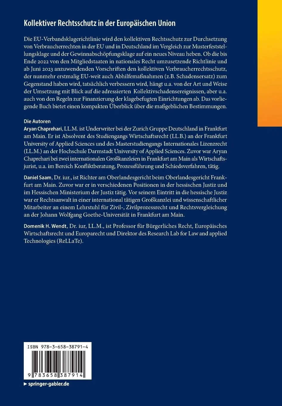 Rückseite: 9783658387914 | Kollektiver Rechtsschutz in der Europäischen Union | Taschenbuch | x