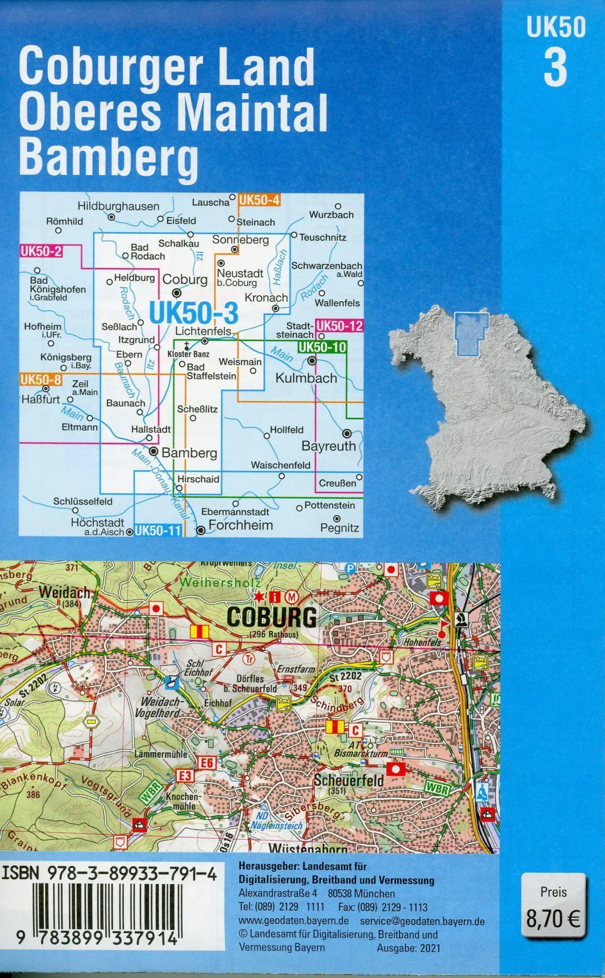 Bild: 9783899337914 | Coburger Land, Oberes Maintal, Bamberg 1 : 50 000 (UK50-3) | Deutsch