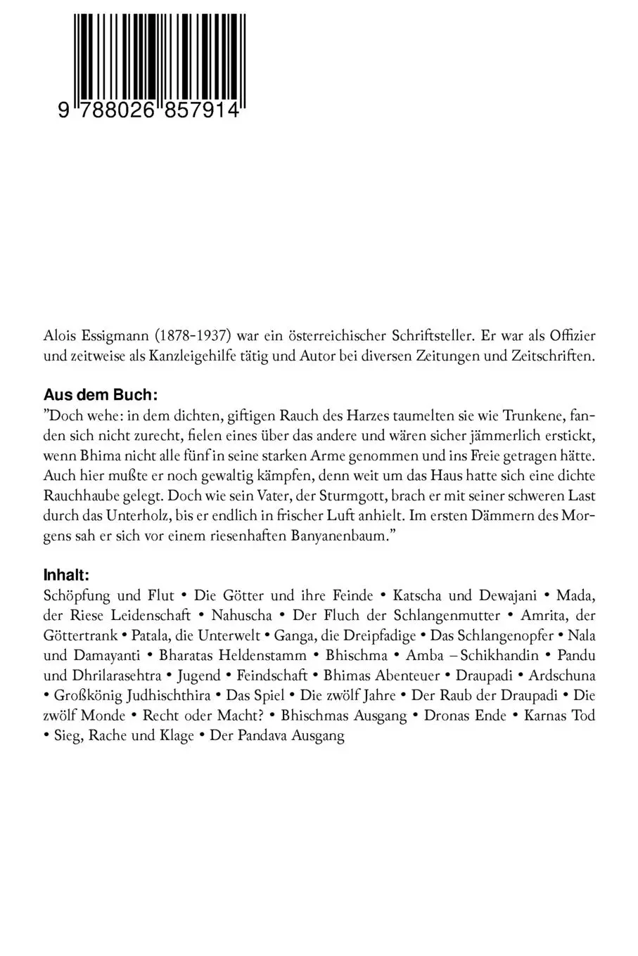 Rückseite: 9788026857914 | Sagen und Märchen Altindiens | Alois Essigmann | Taschenbuch | 2017
