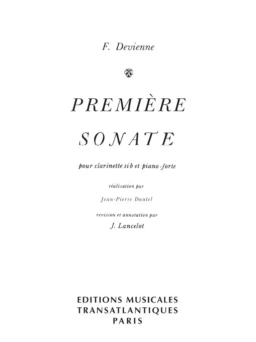 Cover: 9790231407914 | Sonate No1 pour Clarinette Sib | Buch | 2010 | EAN 9790231407914