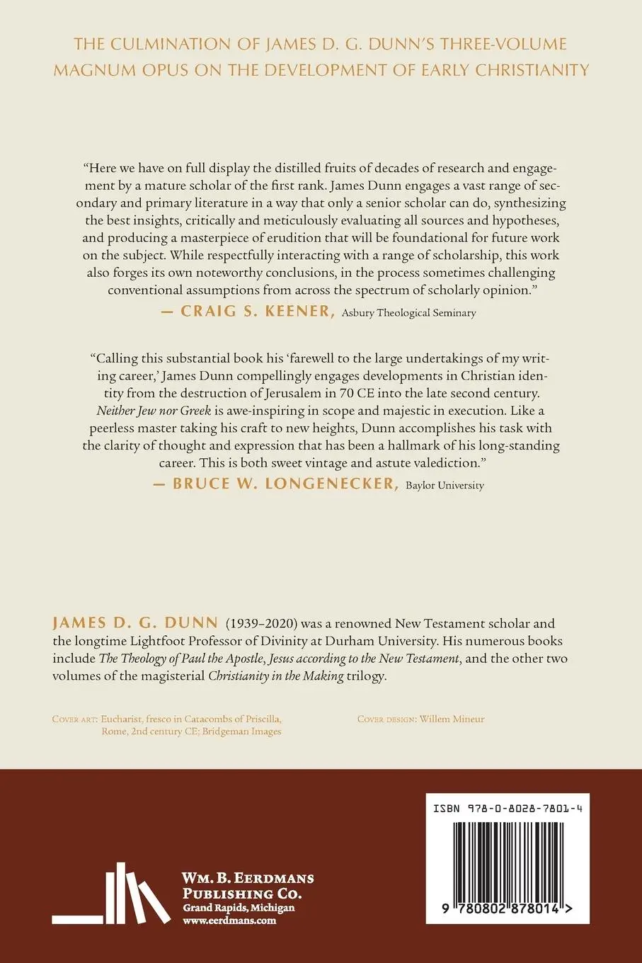 Rückseite: 9780802878014 | Neither Jew Nor Greek | James D G Dunn | Taschenbuch | Englisch | 2015