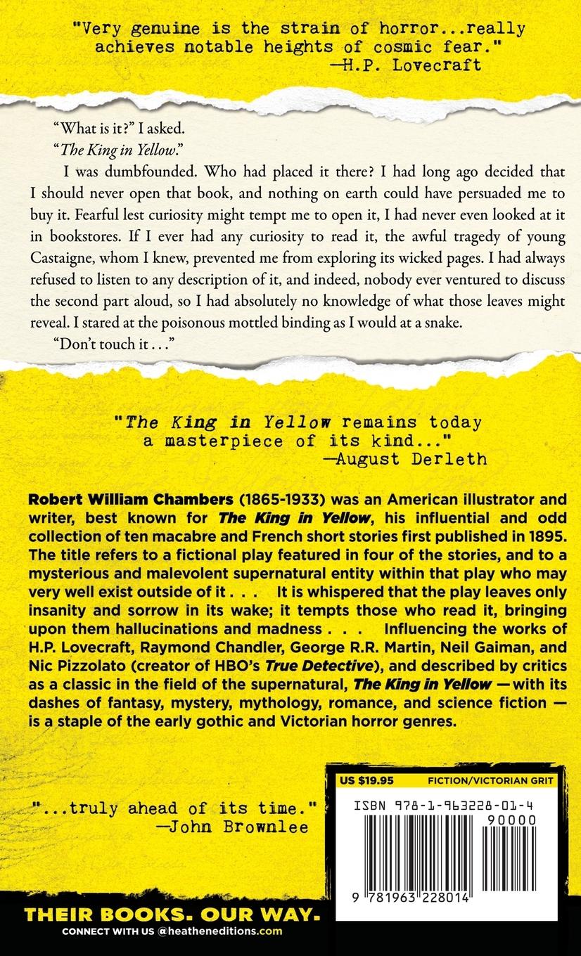 Rückseite: 9781963228014 | The King in Yellow (Heathen Edition) | Robert W. Chambers | Buch
