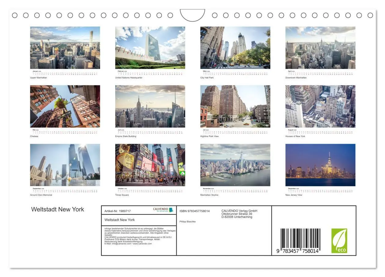 Bild: 9783457758014 | Weltstadt New York (Wandkalender 2026 DIN A4 quer), CALVENDO...