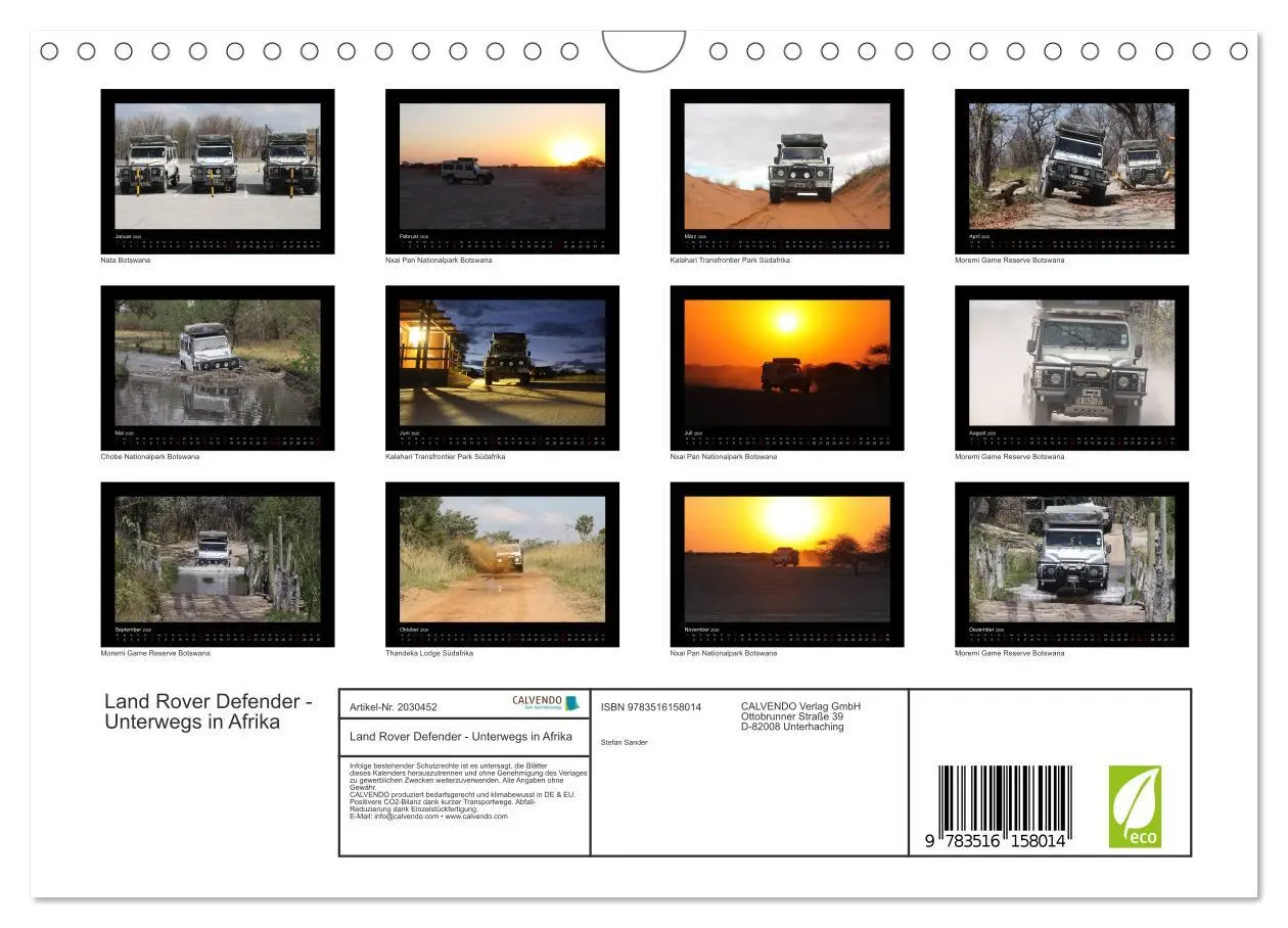 Bild: 9783516158014 | Land Rover Defender - Unterwegs in Afrika (Wandkalender 2026 DIN A4...