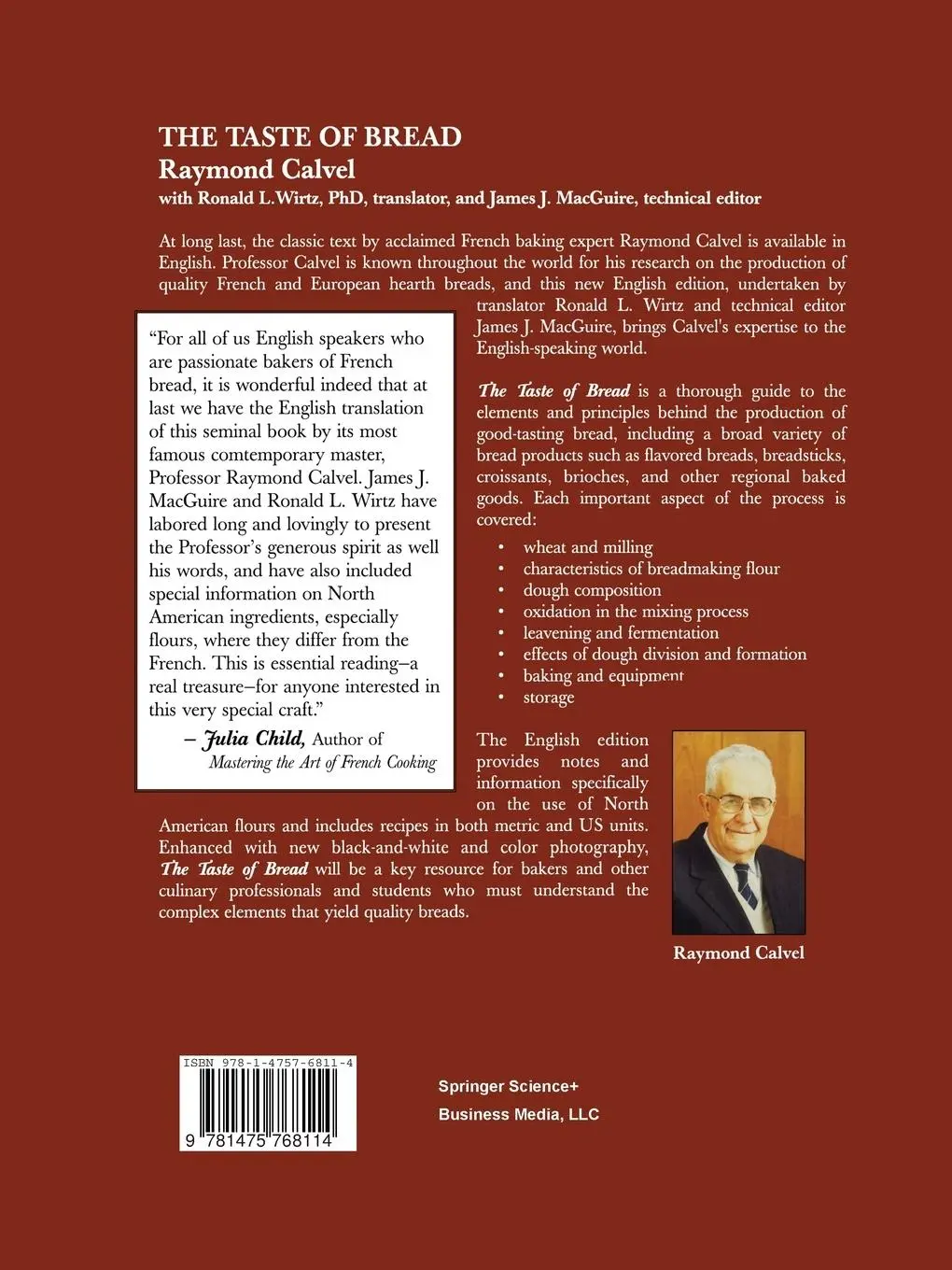 Rückseite: 9781475768114 | The Taste of Bread | Raymond Calvel (u. a.) | Taschenbuch | xxiv