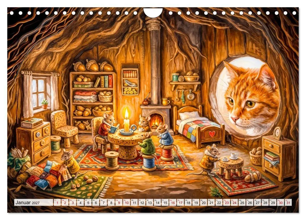 Bild: 9783594368114 | Katze und Mäuse - Humorvolle Tiergeschichten (Wandkalender 2027 DIN...