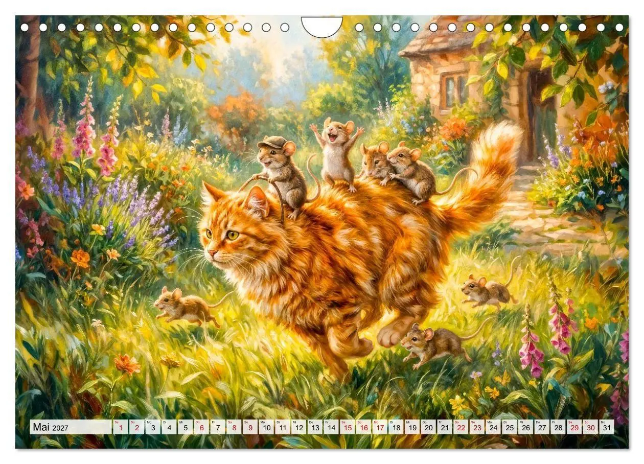 Bild: 9783594368114 | Katze und Mäuse - Humorvolle Tiergeschichten (Wandkalender 2027 DIN...