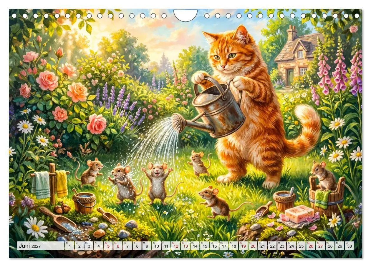 Bild: 9783594368114 | Katze und Mäuse - Humorvolle Tiergeschichten (Wandkalender 2027 DIN...