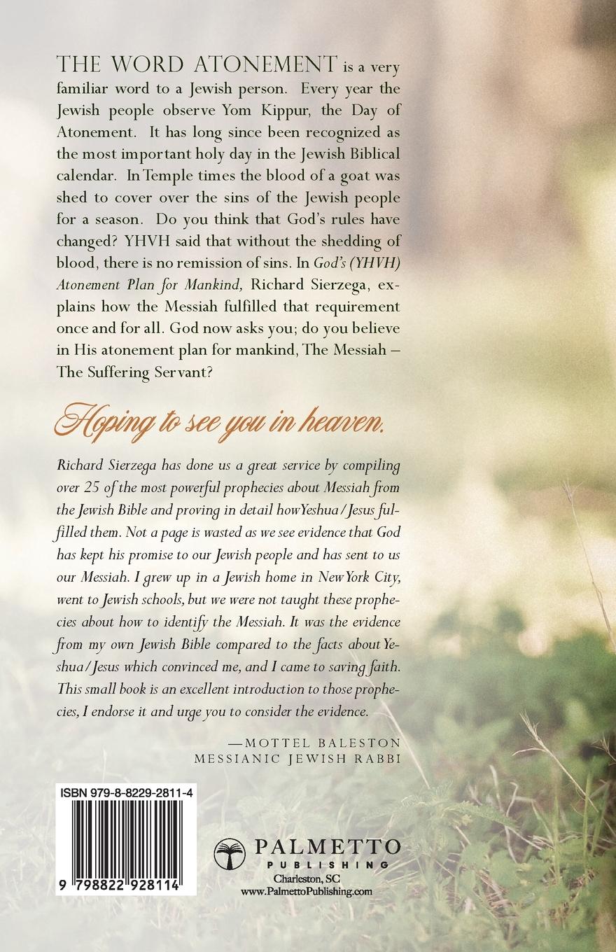 Rückseite: 9798822928114 | God's (YHVH) Atonement Plan for Mankind | Richard P. Sierzega | Buch