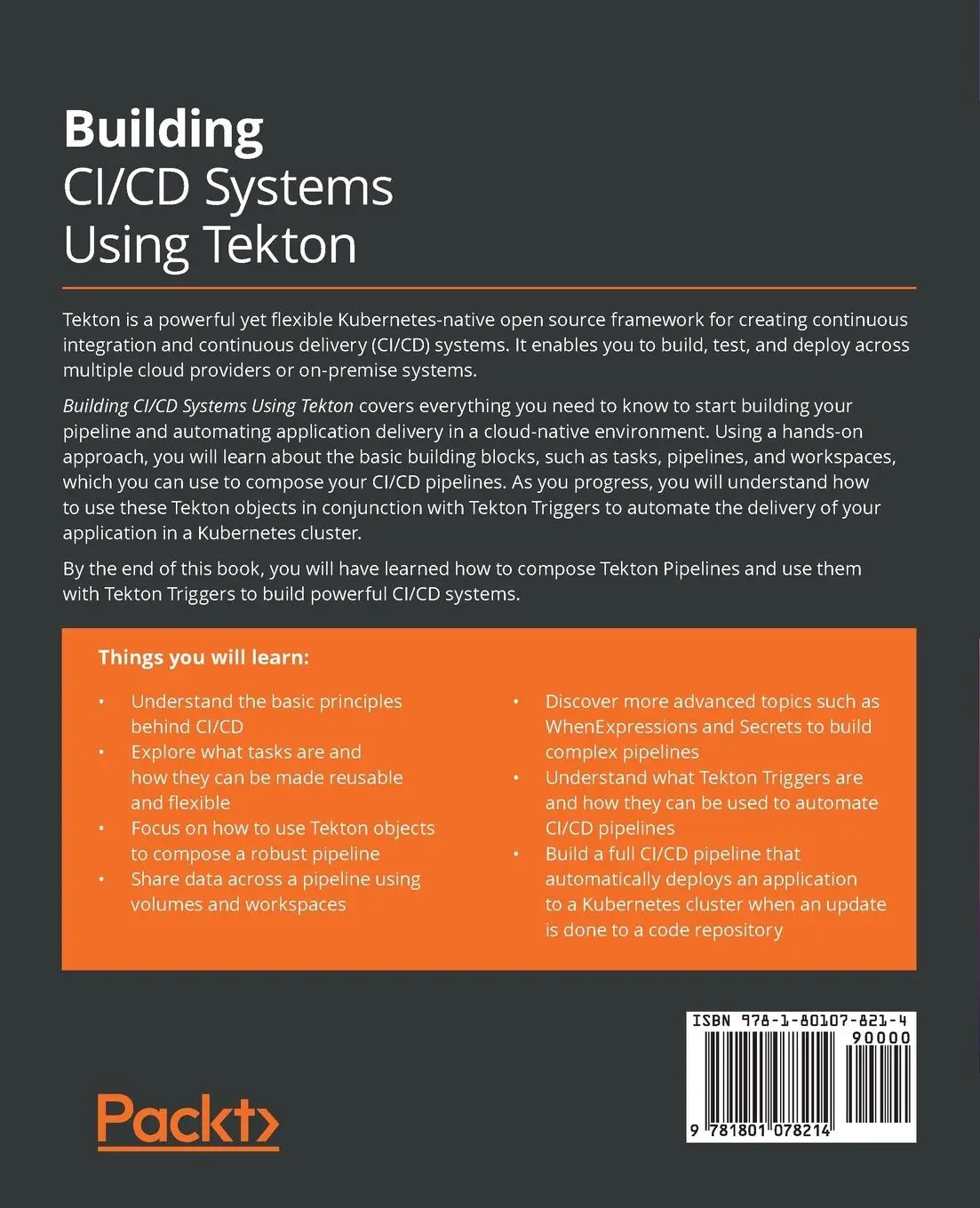 Rückseite: 9781801078214 | Building CI/CD Systems Using Tekton | Joel Lord | Taschenbuch | 2021
