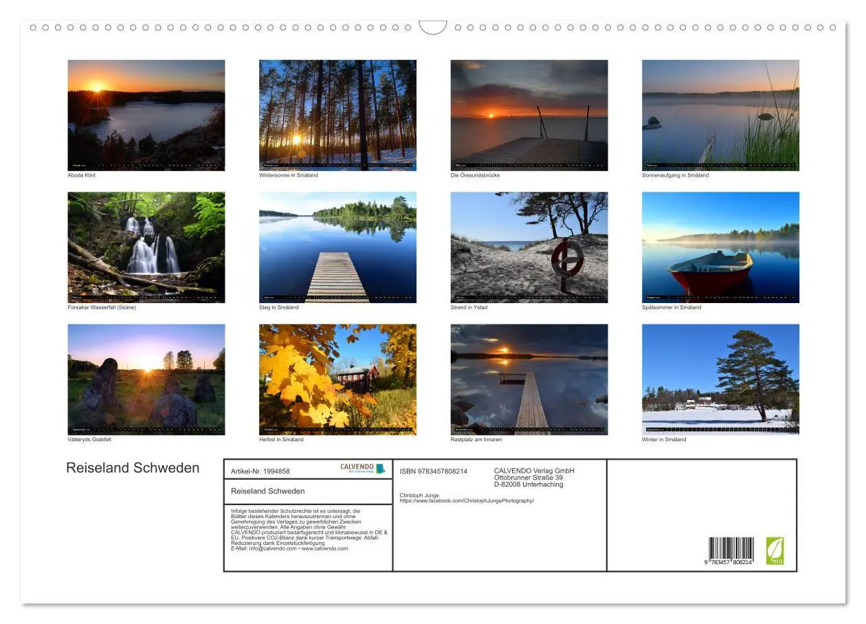 Bild: 9783457808214 | Reiseland Schweden (Wandkalender 2026 DIN A2 quer), CALVENDO...