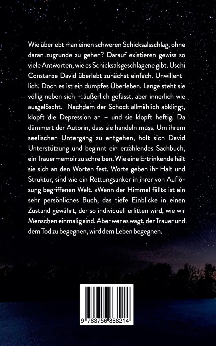 Rückseite: 9783756888214 | Wenn der Himmel fällt | Trauermemoir | Uschi Constanze David | Buch