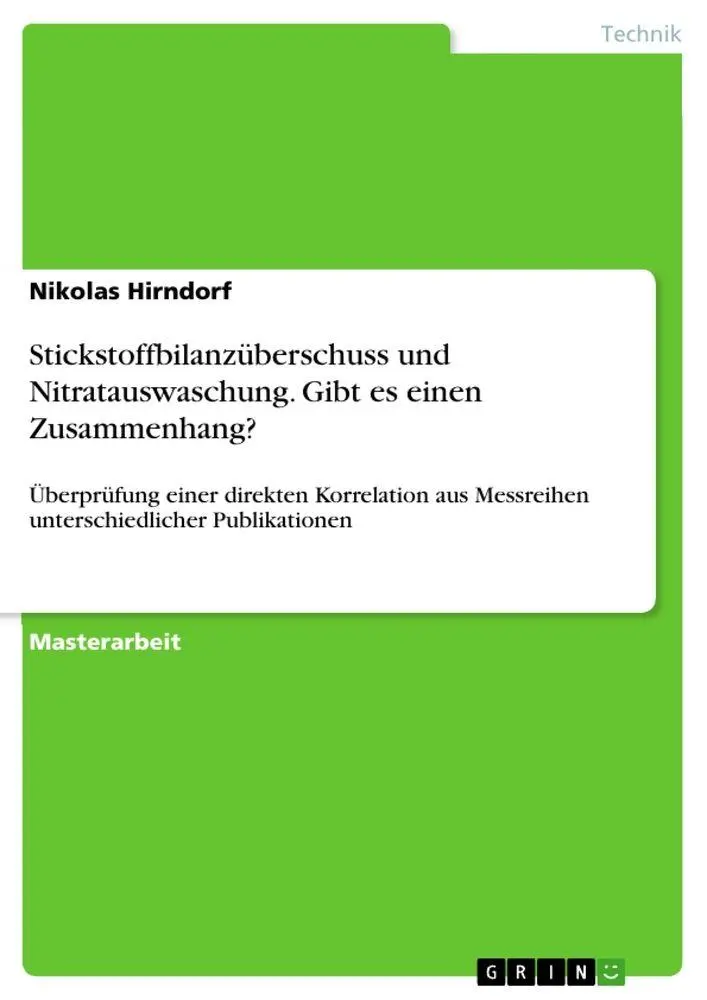 Cover: 9783346158314 | Stickstoffbilanzüberschuss und Nitratauswaschung. Gibt es einen...