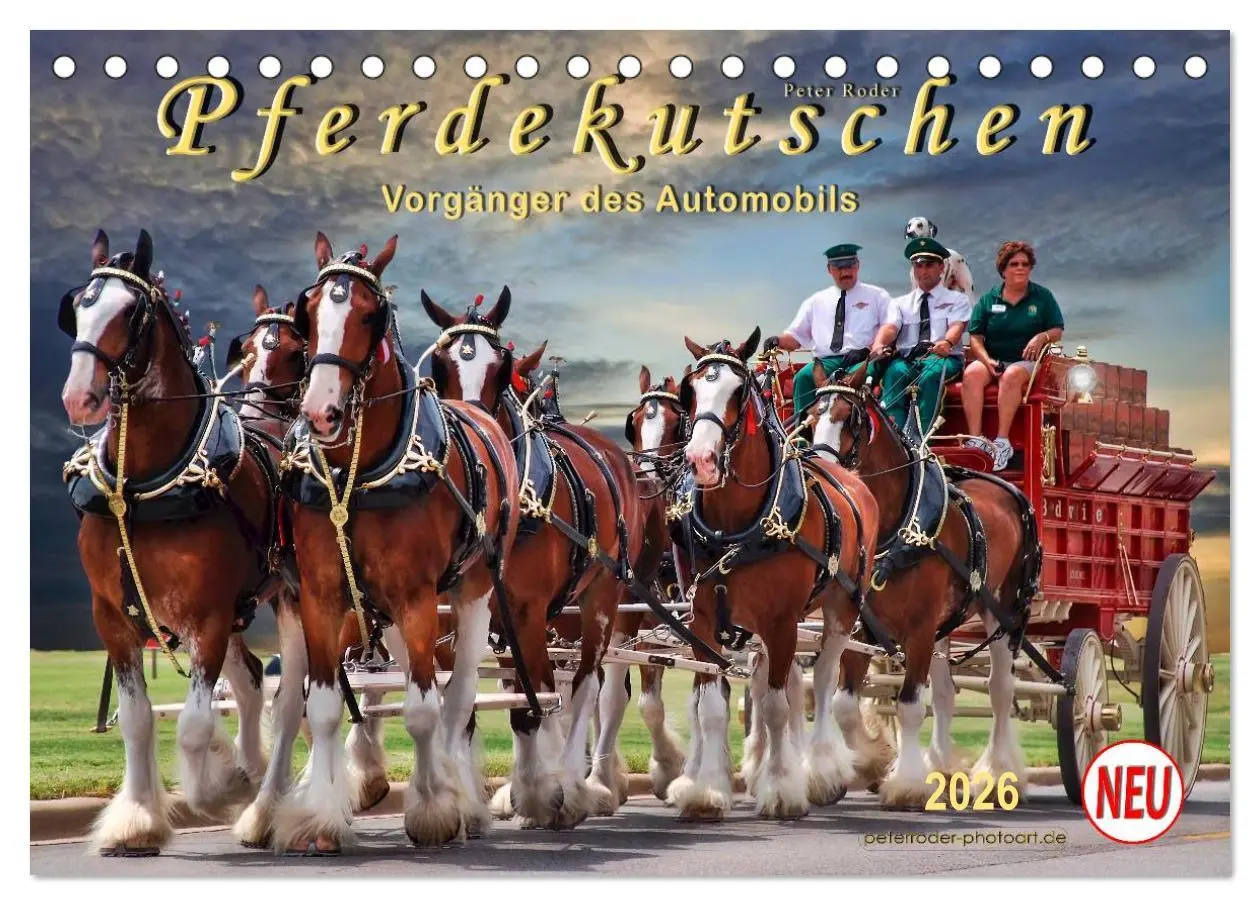 Cover: 9783457968314 | Pferdekutschen - Vorgänger des Automobils (Tischkalender 2026 DIN...