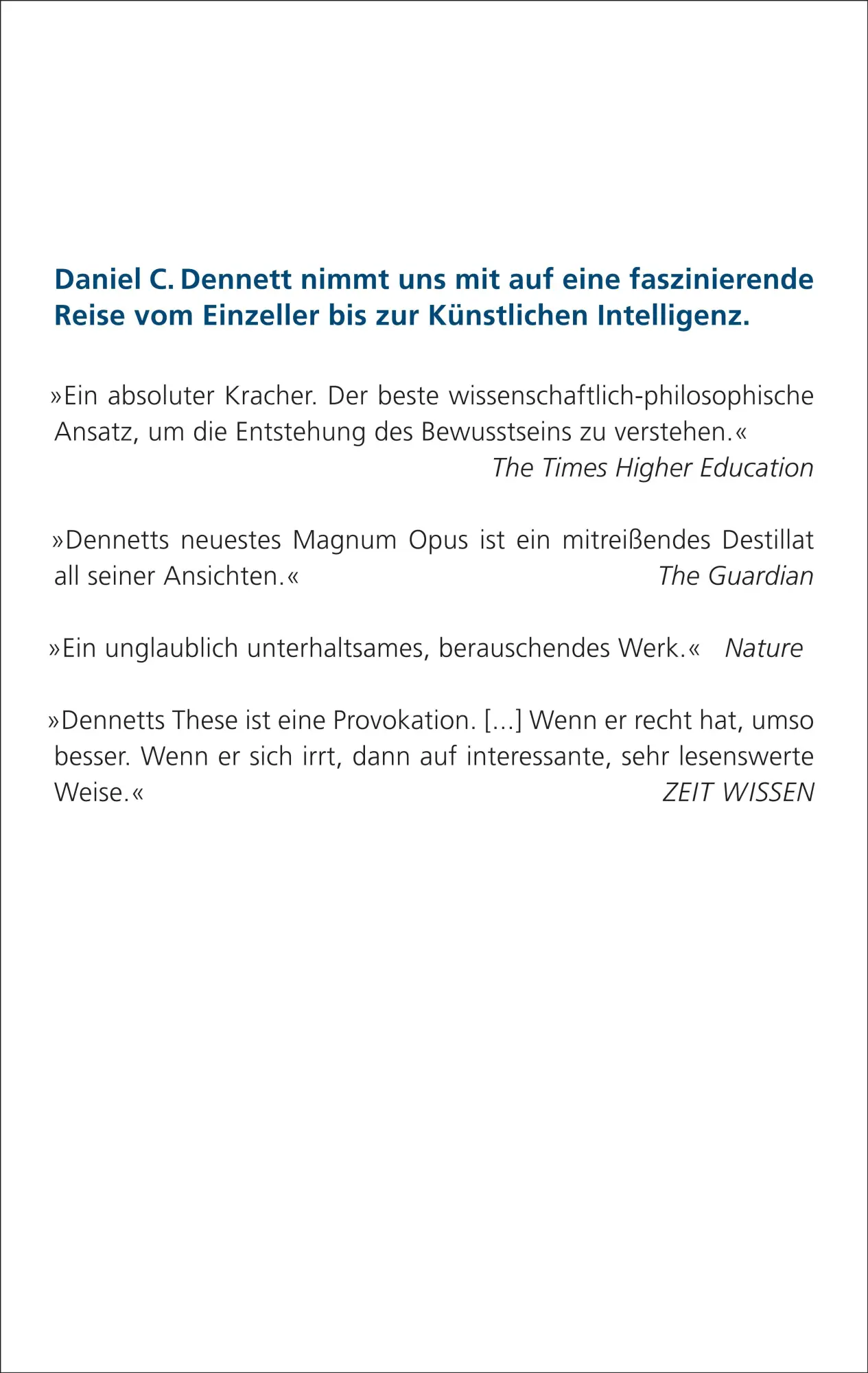 Rückseite: 9783518588314 | Von den Bakterien zu Bach - und zurück | Die Evolution des Geistes