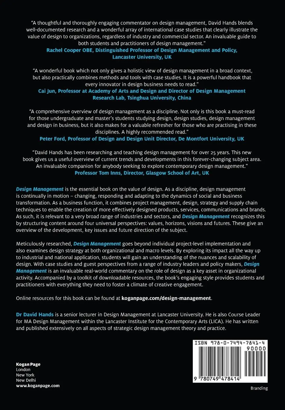 Rückseite: 9780749478414 | Design Management | The Essential Handbook | David Hands | Taschenbuch
