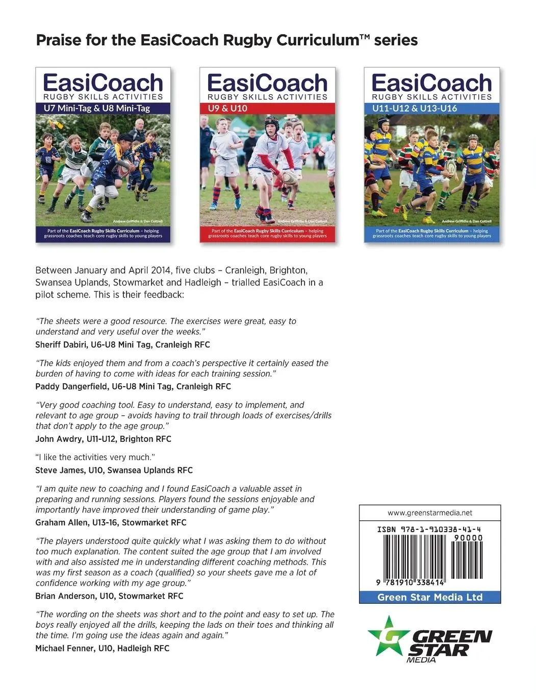 Rückseite: 9781910338414 | EasiCoach Rugby Skills Activities | U11-U12 &amp; U13-U16 | Taschenbuch