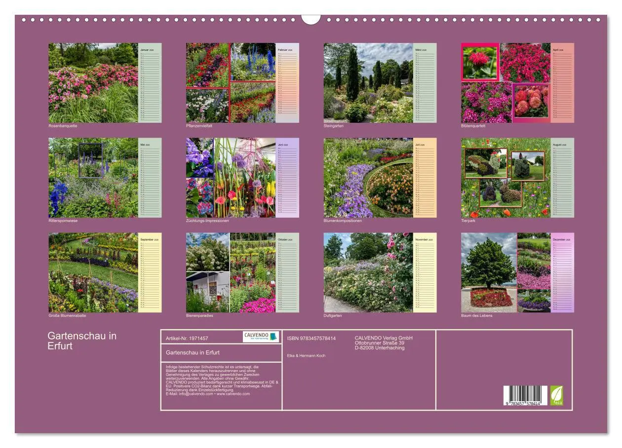 Bild: 9783457578414 | Gartenschau in Erfurt (Wandkalender 2026 DIN A2 quer), CALVENDO...
