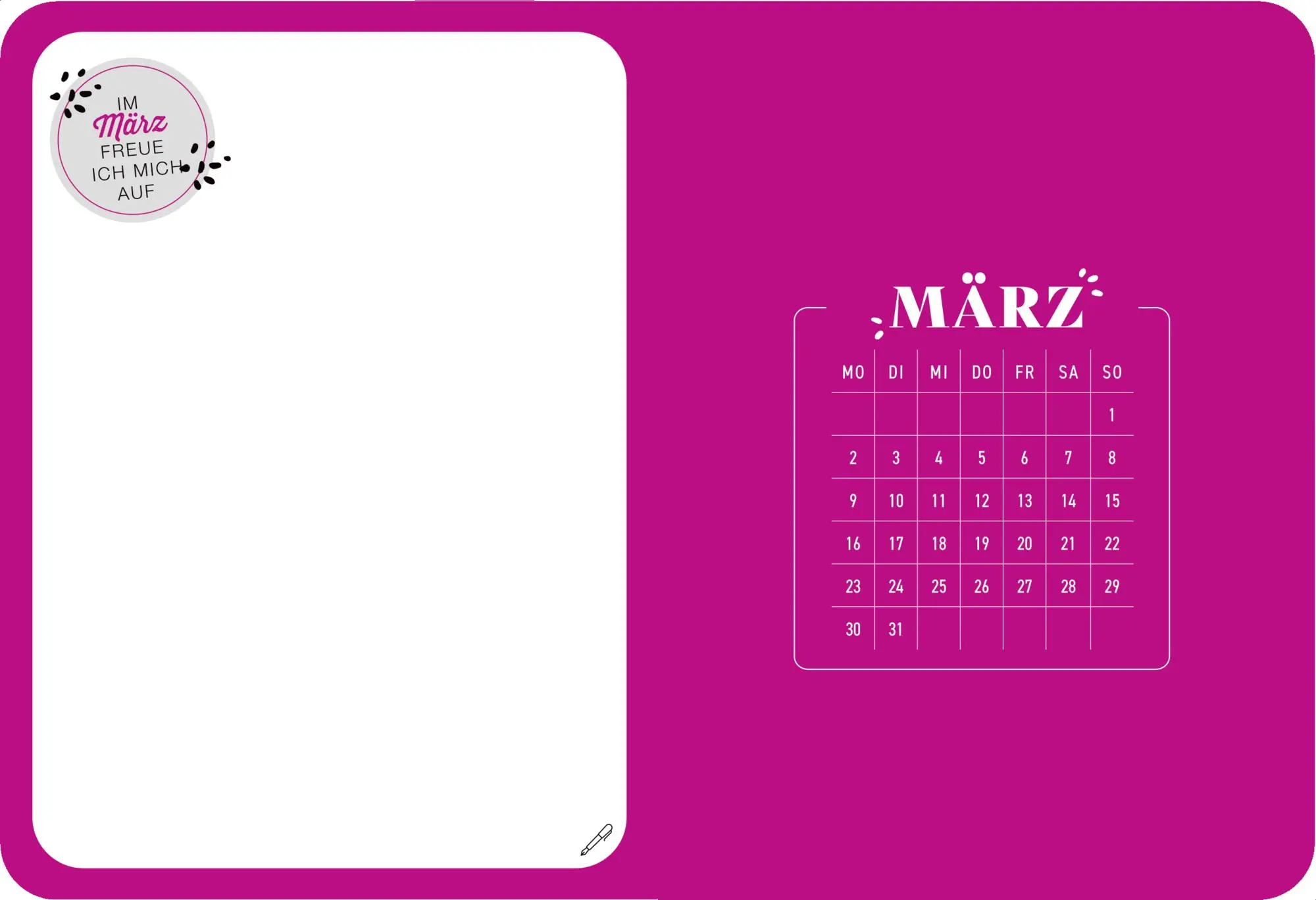 Bild: 4050003958514 | Mein Jahr 2026 - Blätter (All about pink) | Kalender | 144 S. | 2026