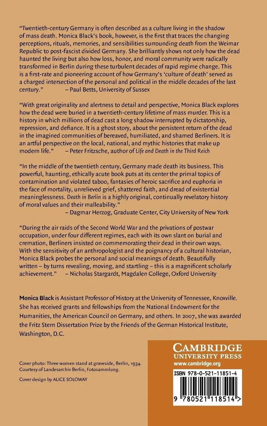 Rückseite: 9780521118514 | Death in Berlin | From Weimar to the Cold War | Monica Black (u. a.)