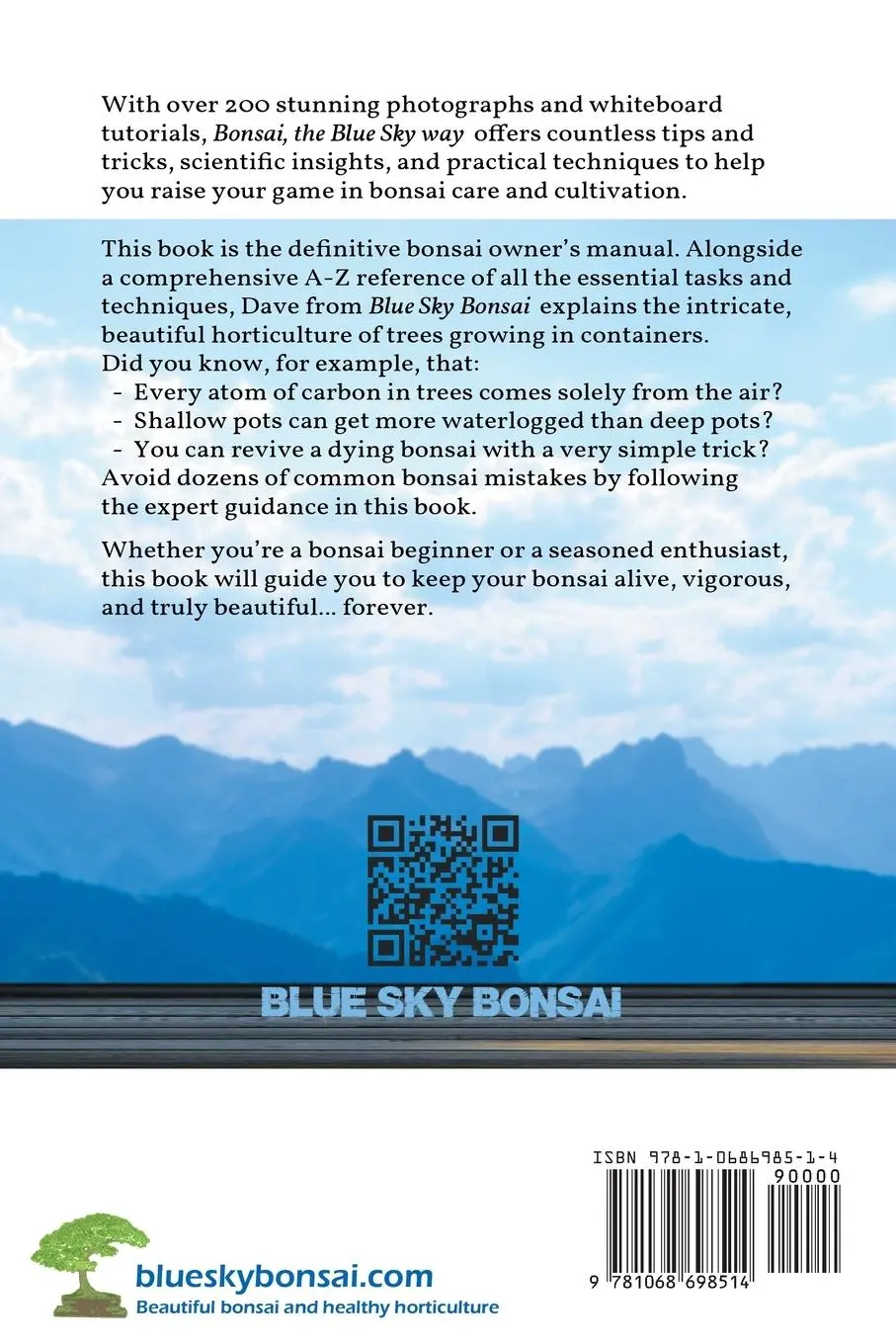 Rückseite: 9781068698514 | Bonsai, the Blue Sky way | A simple guide to Bonsai Horticulture