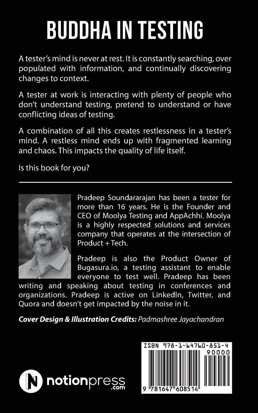 Rückseite: 9781647608514 | Buddha In Testing | Finding Peace In Chaos | Pradeep Soundararajan