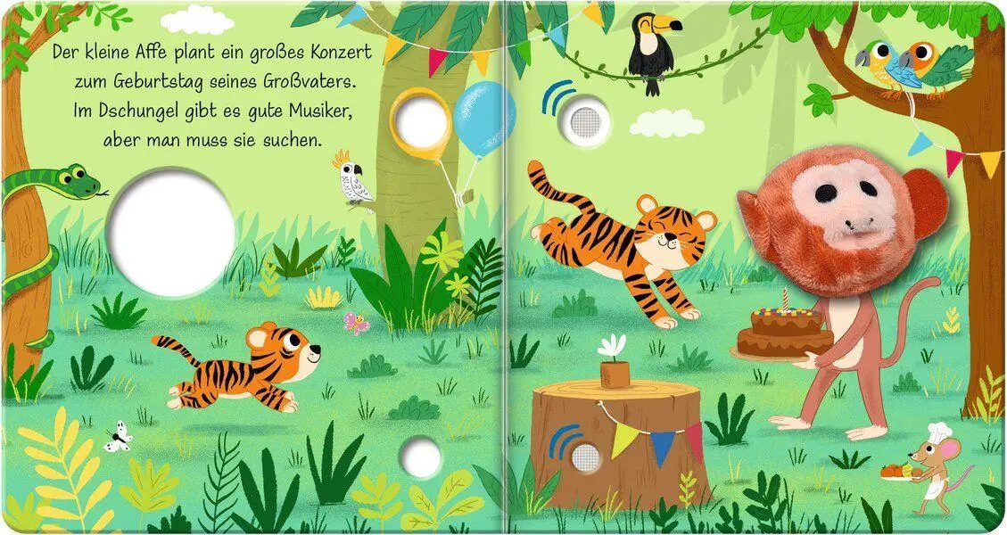Bild: 9783741528514 | Mein Fingerpuppen-Soundbuch - Kleiner Affe im Dschungel | Collet