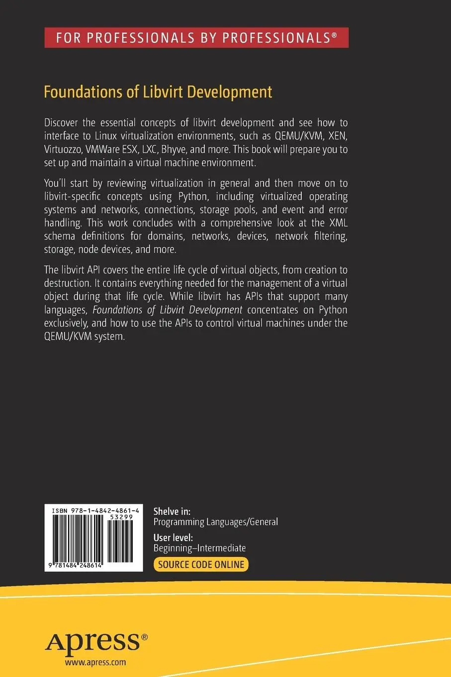 Rückseite: 9781484248614 | Foundations of Libvirt Development | W. David Ashley | Taschenbuch
