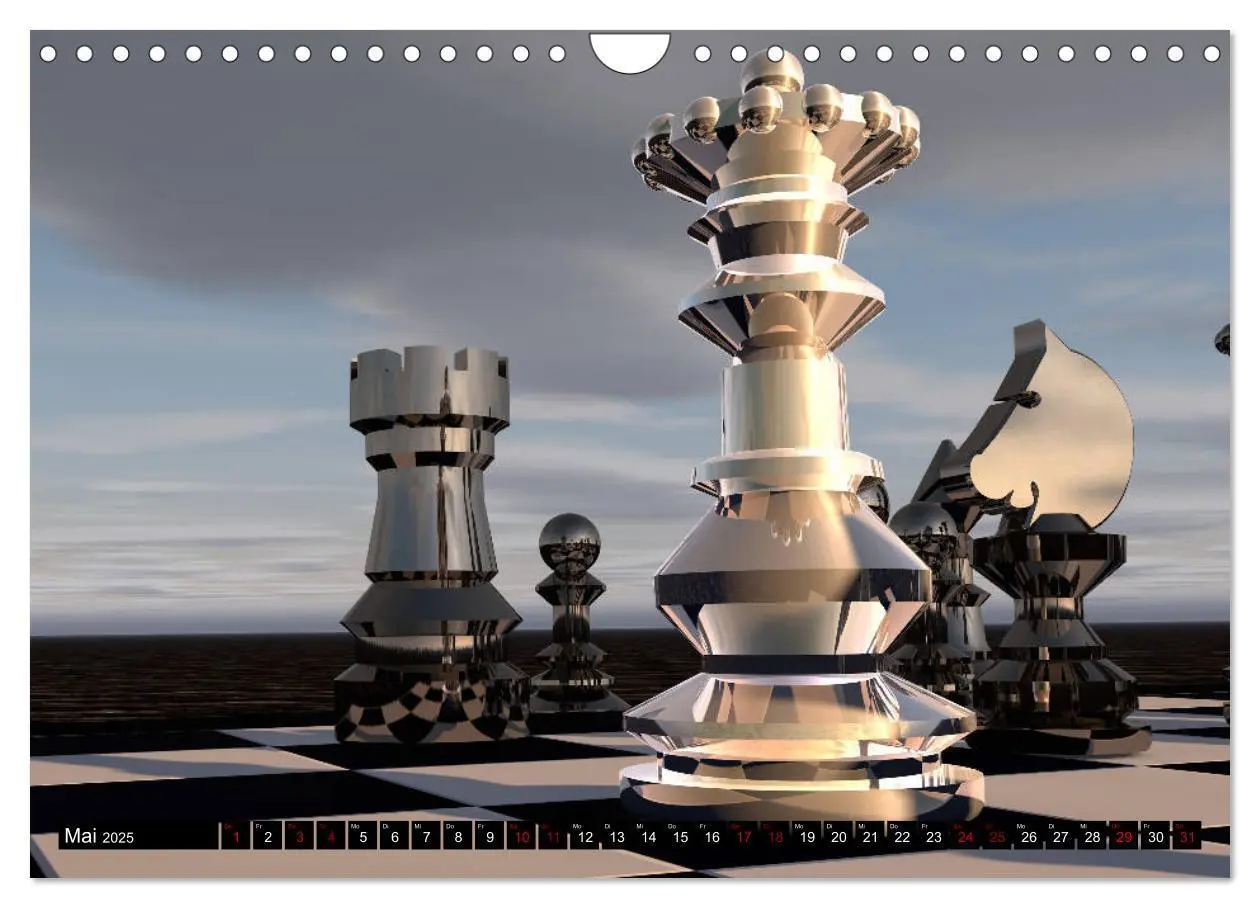 Bild: 9783435398614 | SCHACH - Spiel der Könige (Wandkalender 2025 DIN A4 quer), CALVENDO...