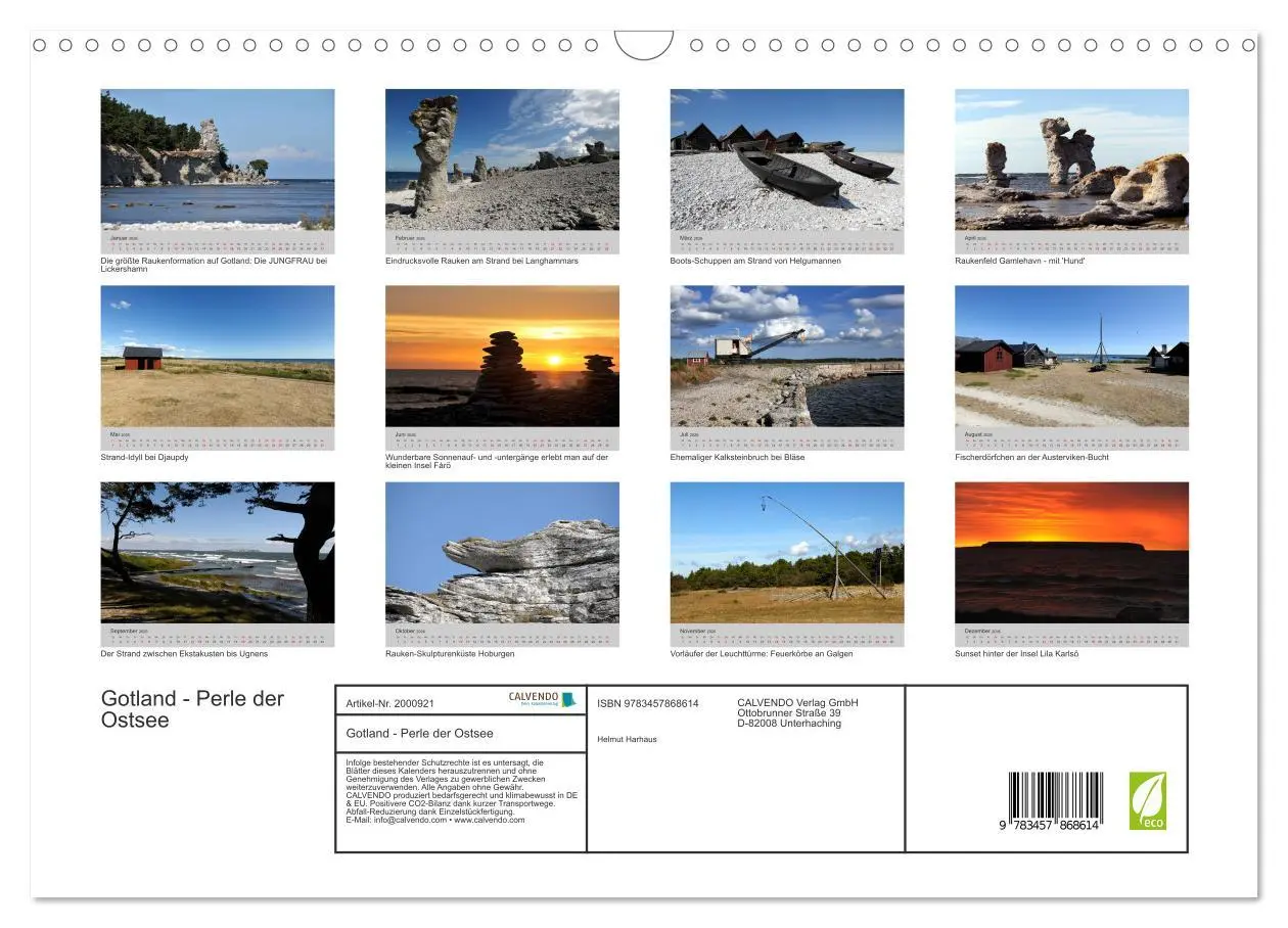 Bild: 9783457868614 | Gotland - Perle der Ostsee (Wandkalender 2026 DIN A3 quer),...