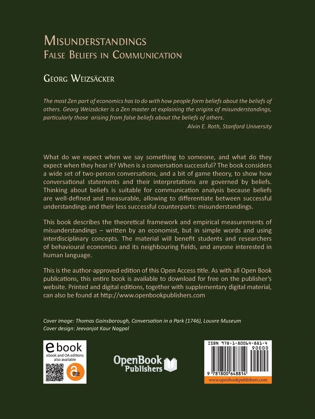 Rückseite: 9781800648814 | Misunderstandings | False Beliefs in Communication | Georg Weizsäcker