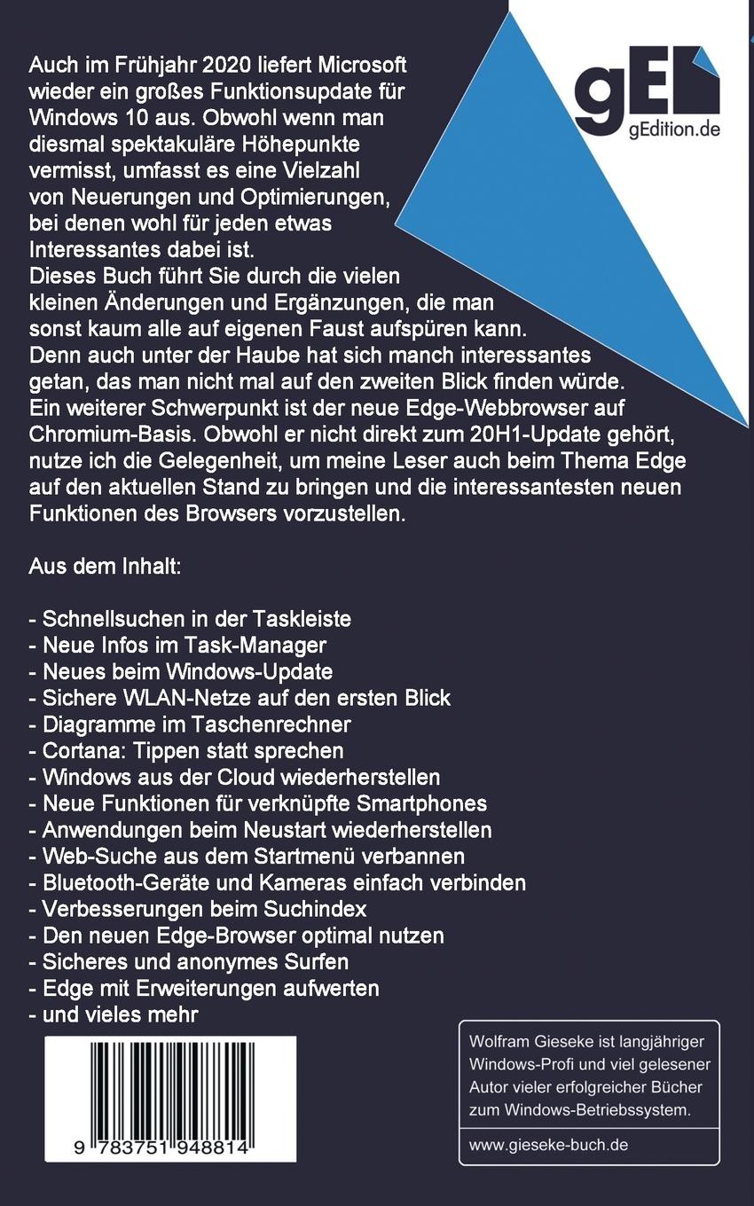 Rückseite: 9783751948814 | Windows 10 Update - Frühjahr 2020 | Alles zum große 20H1-Update | Buch