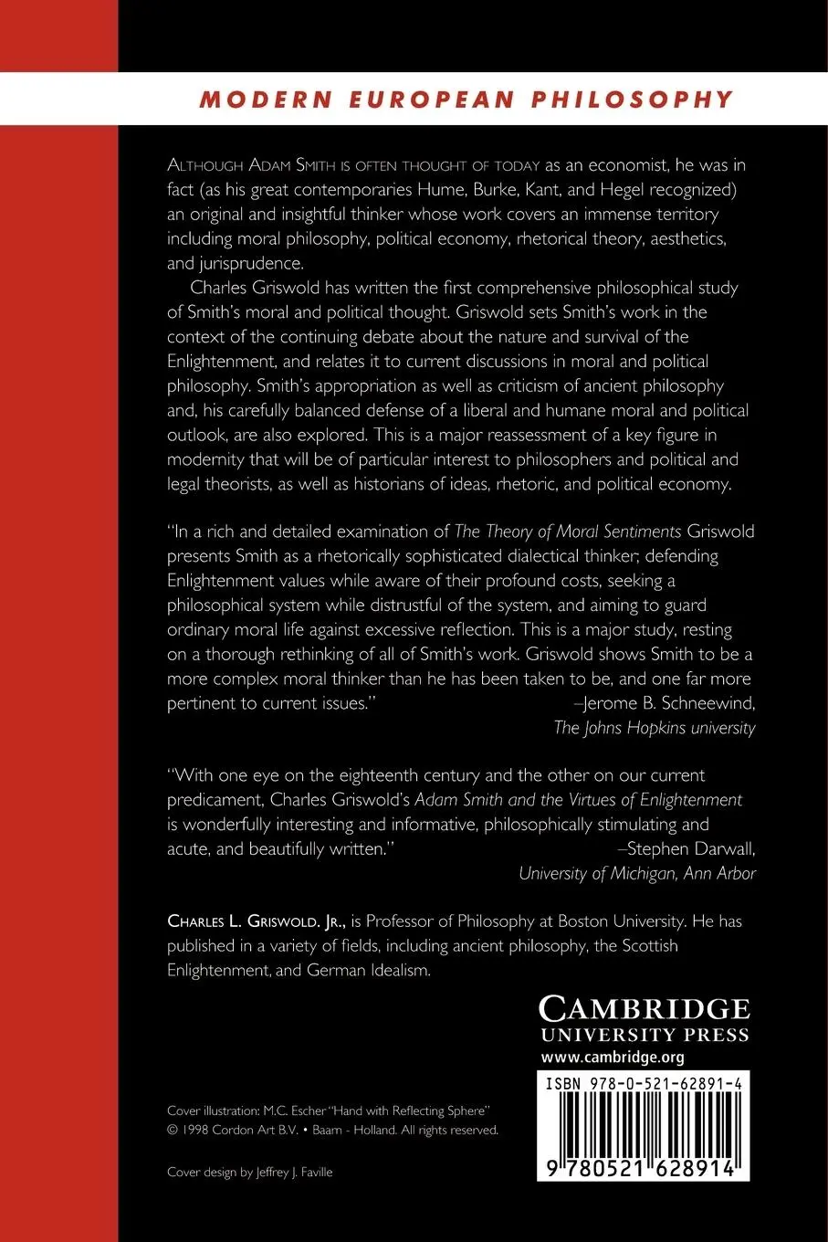 Rückseite: 9780521628914 | Adam Smith and the Virtues of Enlightenment | Griswold (u. a.) | Buch