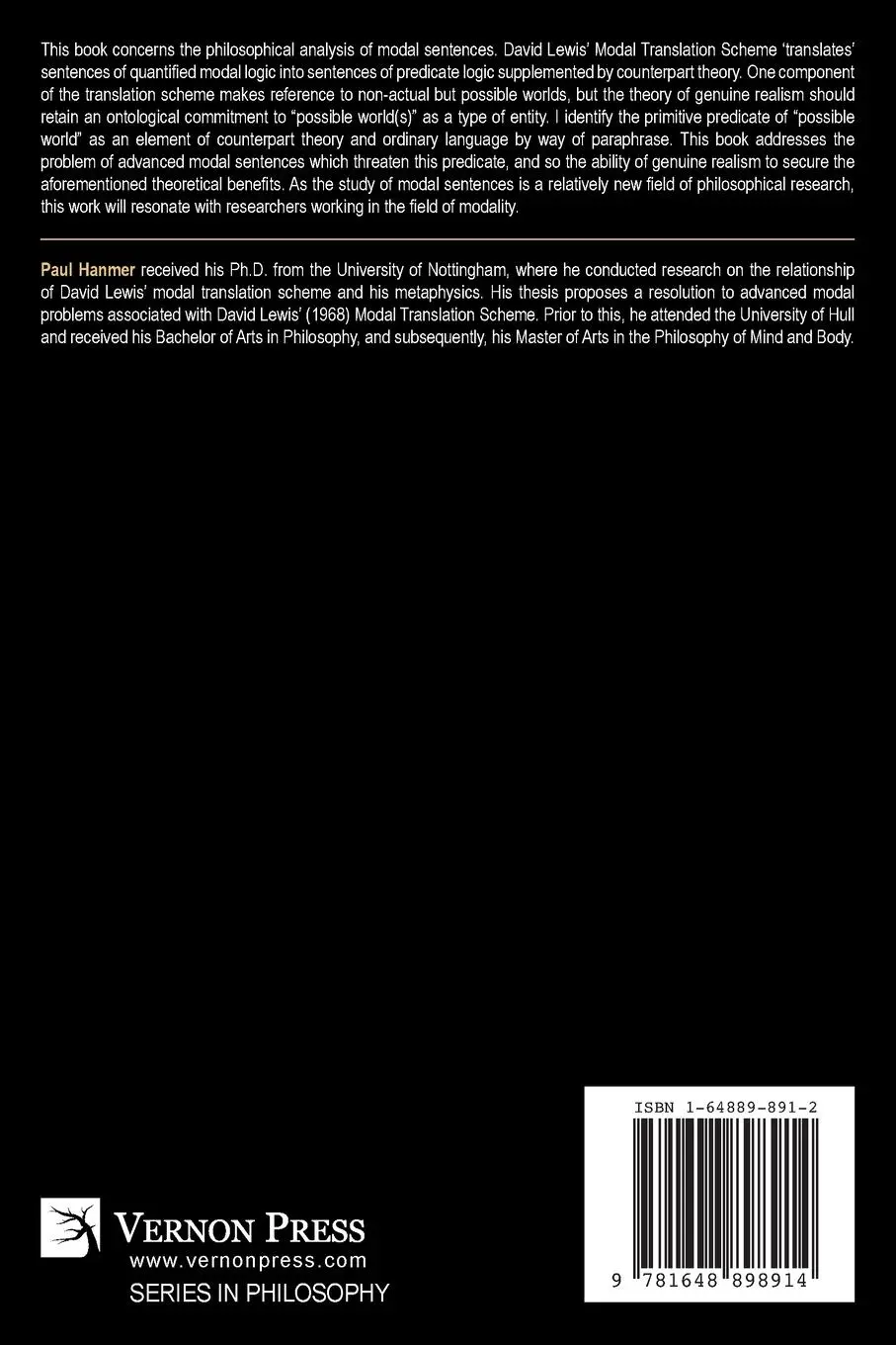 Rückseite: 9781648898914 | Modal Translation | The Relevance of Worlds | Paul Hanmer | Buch