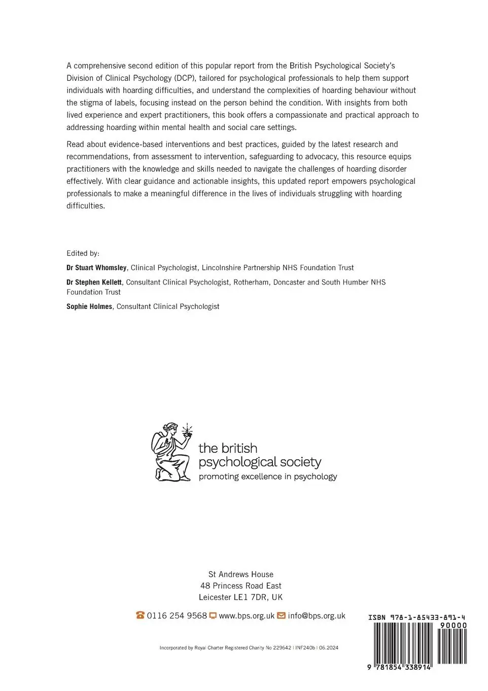 Rückseite: 9781854338914 | A psychological perspective on hoarding | Stuart Whomsley (u. a.)