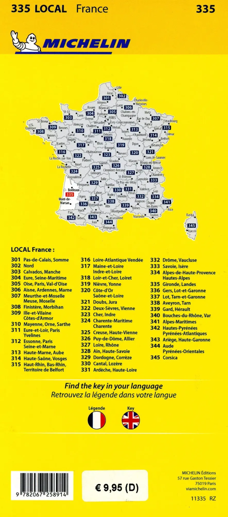 Bild: 9782067258914 | Michelin Gironde - Landes | (Land-)Karte | 1 S. | Englisch | 2023