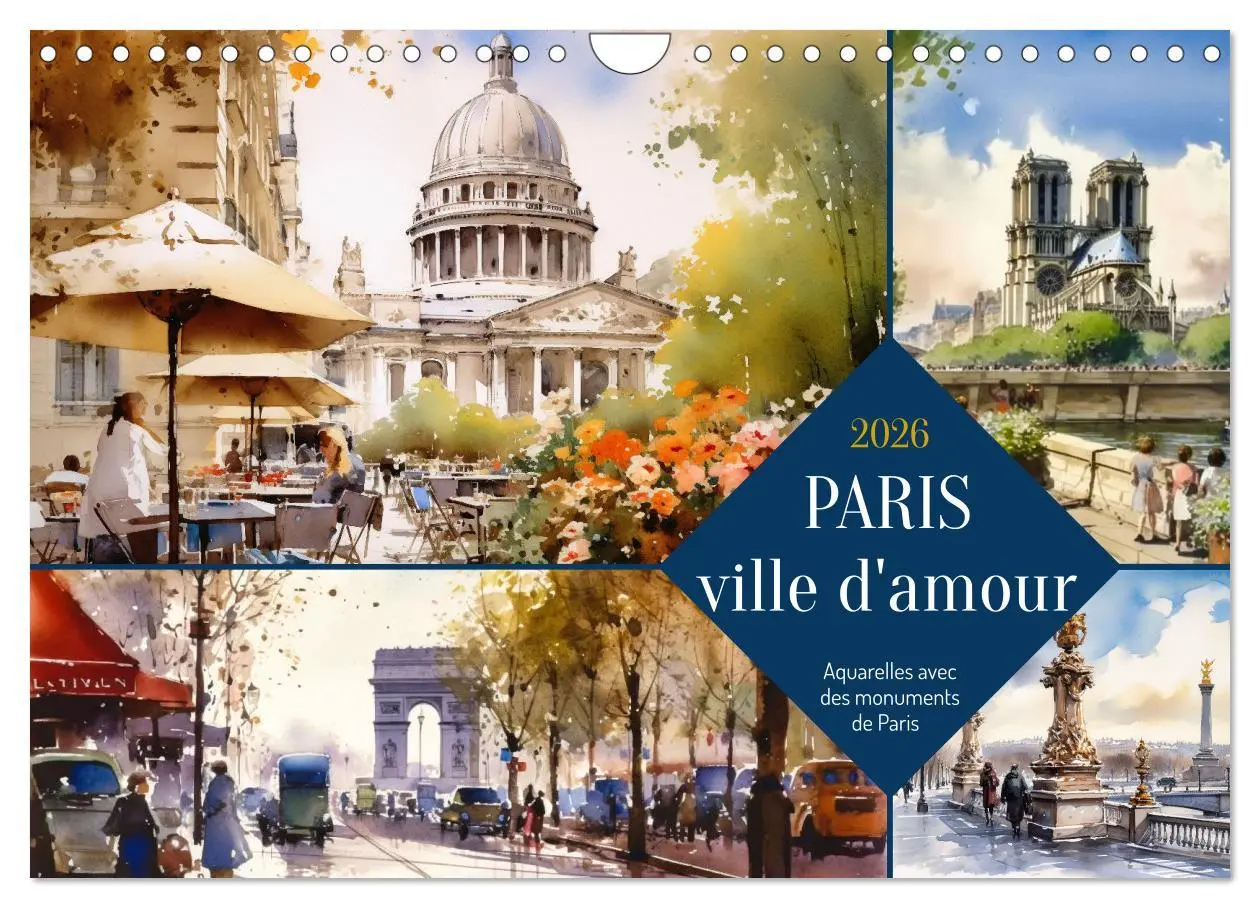 Cover: 9783516548914 | Paris, ville d'amour (Calendrier mural 2026 DIN A4 vertical),...