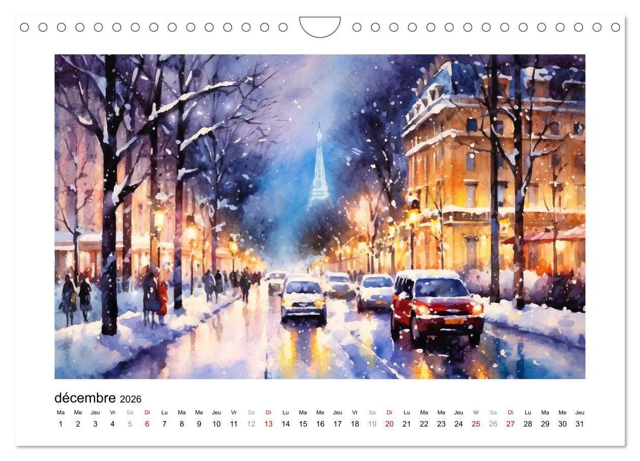 Bild: 9783516548914 | Paris, ville d'amour (Calendrier mural 2026 DIN A4 vertical),...