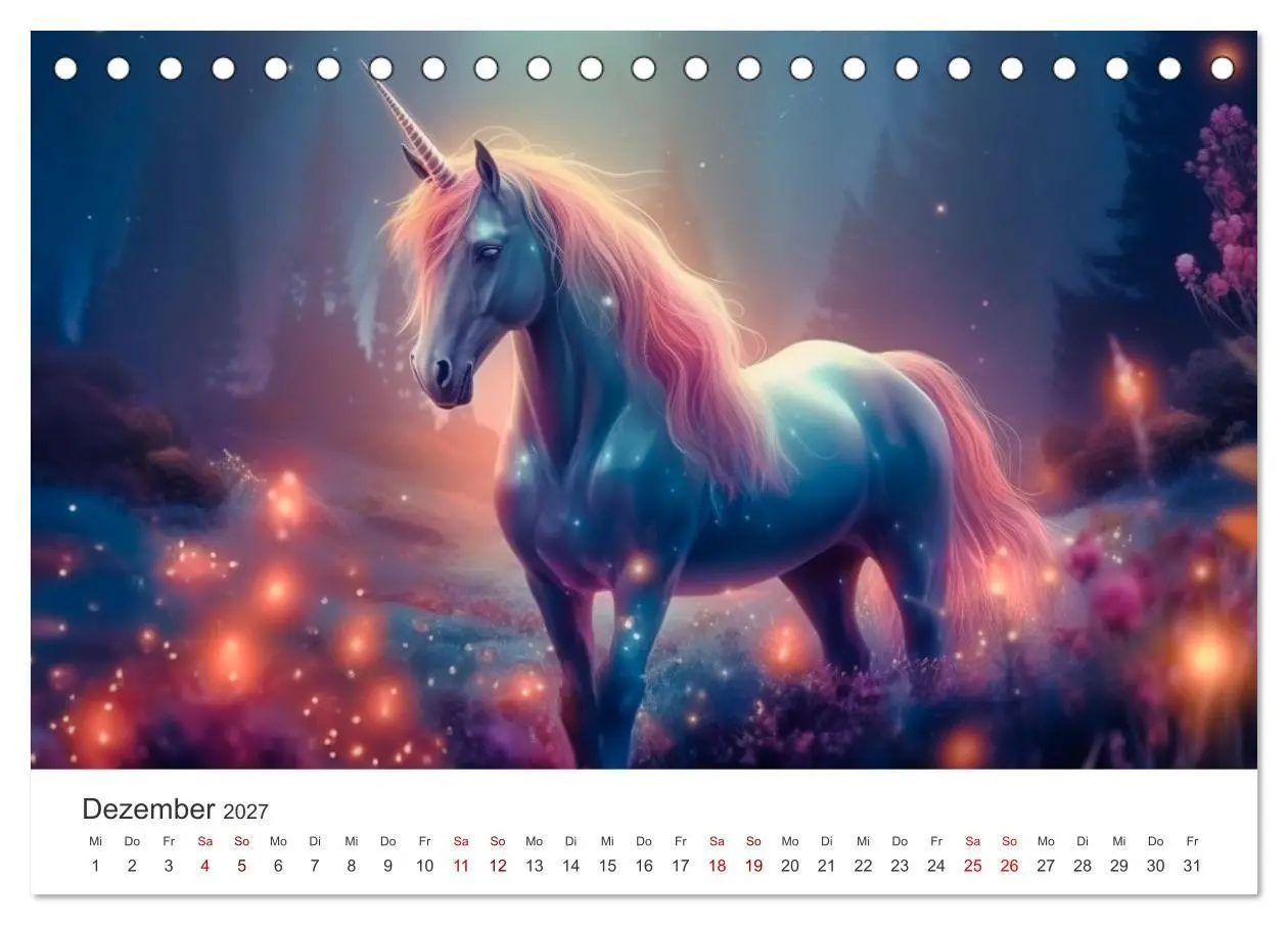 Bild: 9783569188914 | Magische Momente im Land der Einhörner (Tischkalender 2027 DIN A5...
