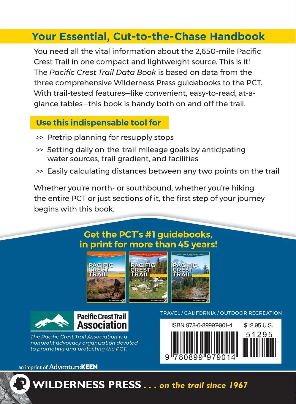 Rückseite: 9780899979014 | Pacific Crest Trail Data Book | Benedict Go | Taschenbuch | Englisch