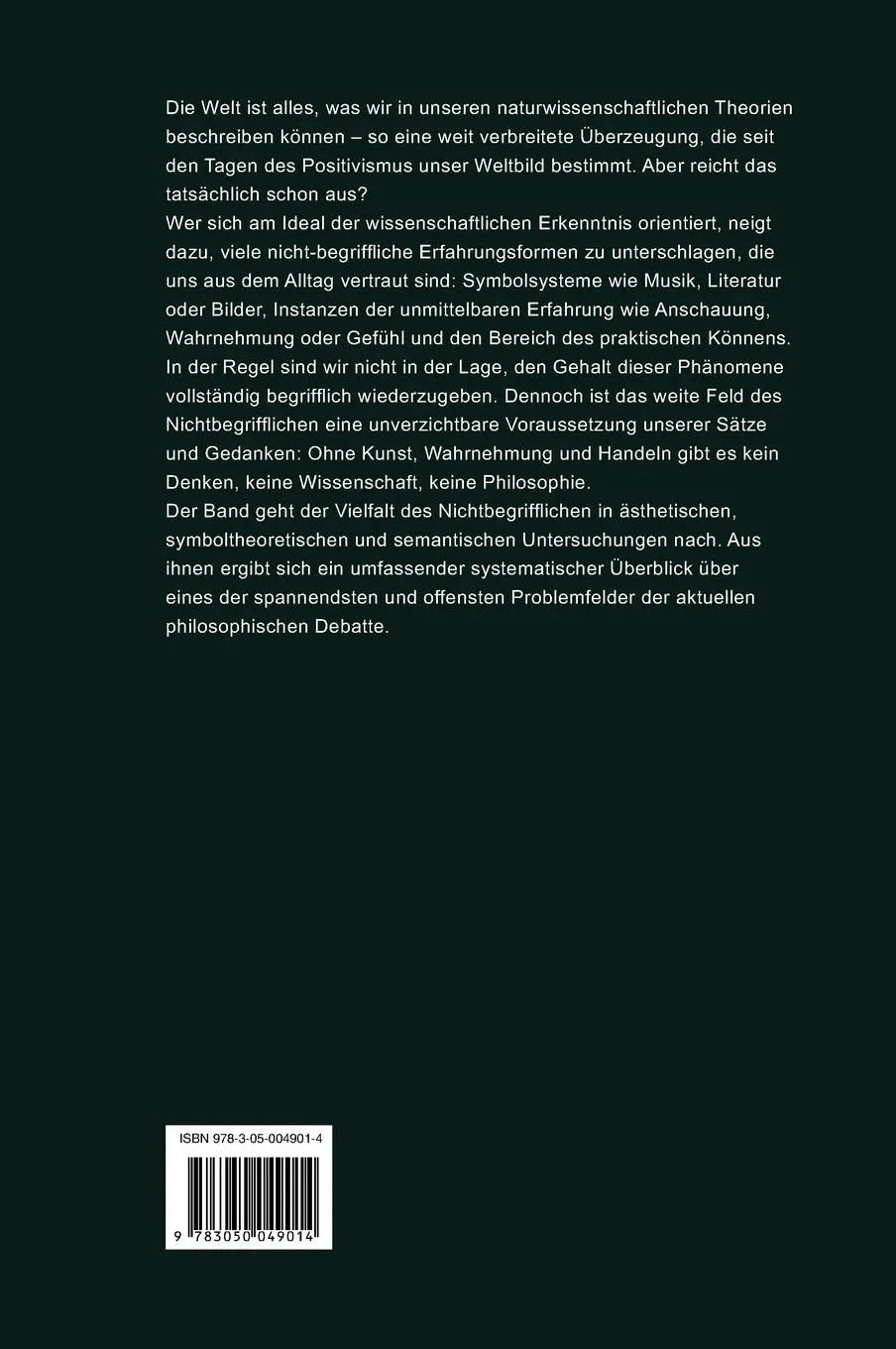 Rückseite: 9783050049014 | Was sich nicht sagen lässt | Guido Kreis (u. a.) | Buch | 820 S.