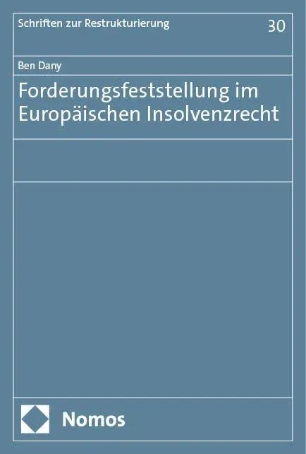 Cover: 9783756019014 | Forderungsfeststellung im Europäischen Insolvenzrecht | Ben Dany