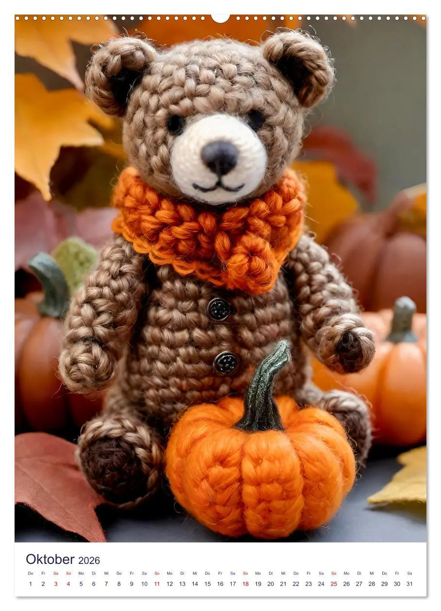 Bild: 9783457269114 | Teddys aus Wolle (Wandkalender 2026 DIN A2 hoch), CALVENDO...