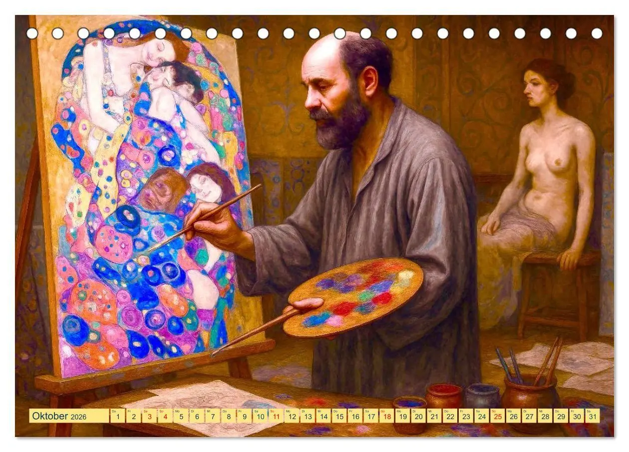 Bild: 9783516669114 | Gustav Klimt. Sein Leben, seine Kunstwerke (Tischkalender 2026 DIN...