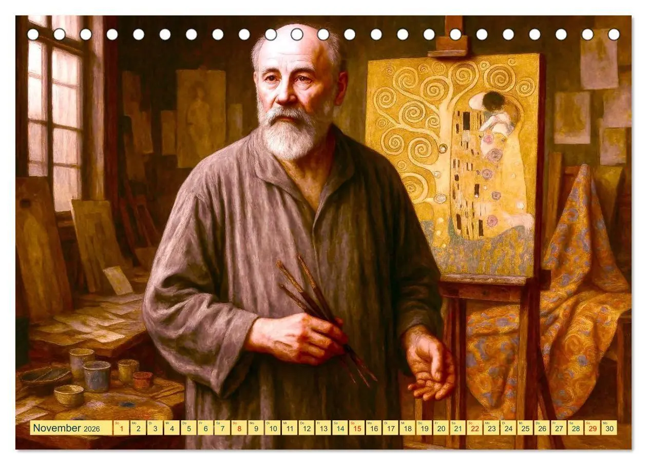 Bild: 9783516669114 | Gustav Klimt. Sein Leben, seine Kunstwerke (Tischkalender 2026 DIN...