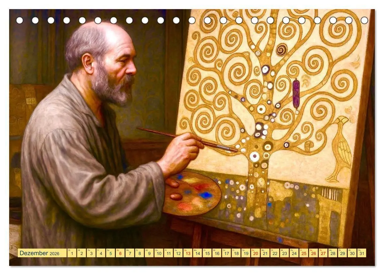 Bild: 9783516669114 | Gustav Klimt. Sein Leben, seine Kunstwerke (Tischkalender 2026 DIN...