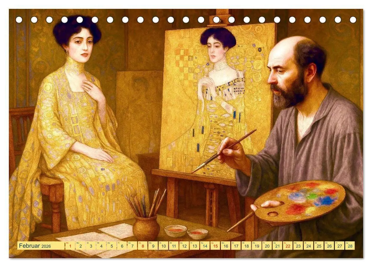 Bild: 9783516669114 | Gustav Klimt. Sein Leben, seine Kunstwerke (Tischkalender 2026 DIN...