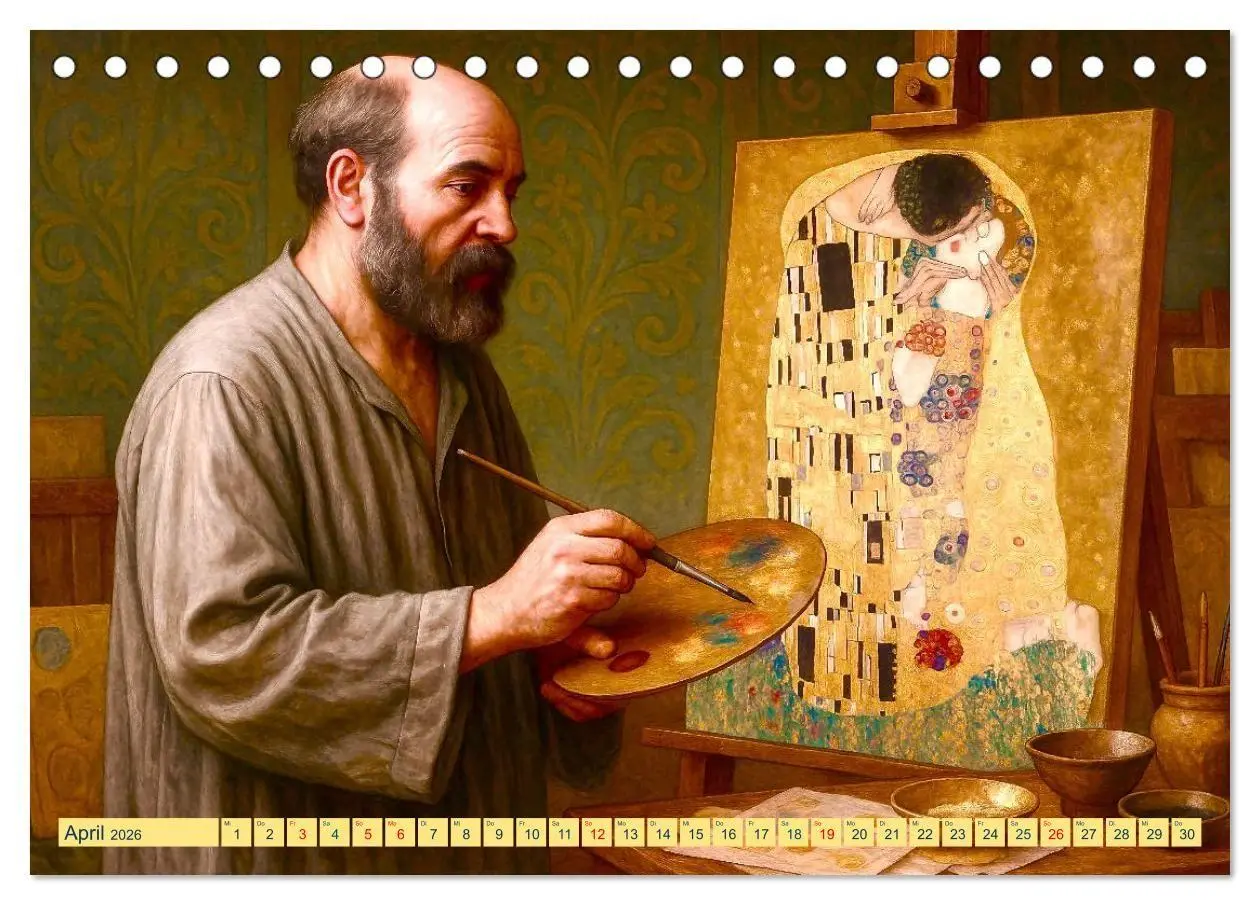 Bild: 9783516669114 | Gustav Klimt. Sein Leben, seine Kunstwerke (Tischkalender 2026 DIN...
