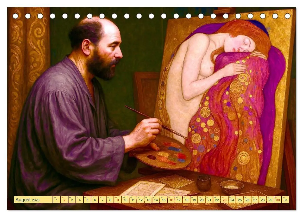 Bild: 9783516669114 | Gustav Klimt. Sein Leben, seine Kunstwerke (Tischkalender 2026 DIN...